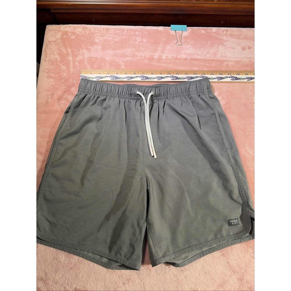 Free Fly Mens Beach Short Smoke Grey UPF 40 Unlined  Size M.